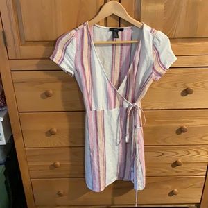 Pretty striped wrap dress.